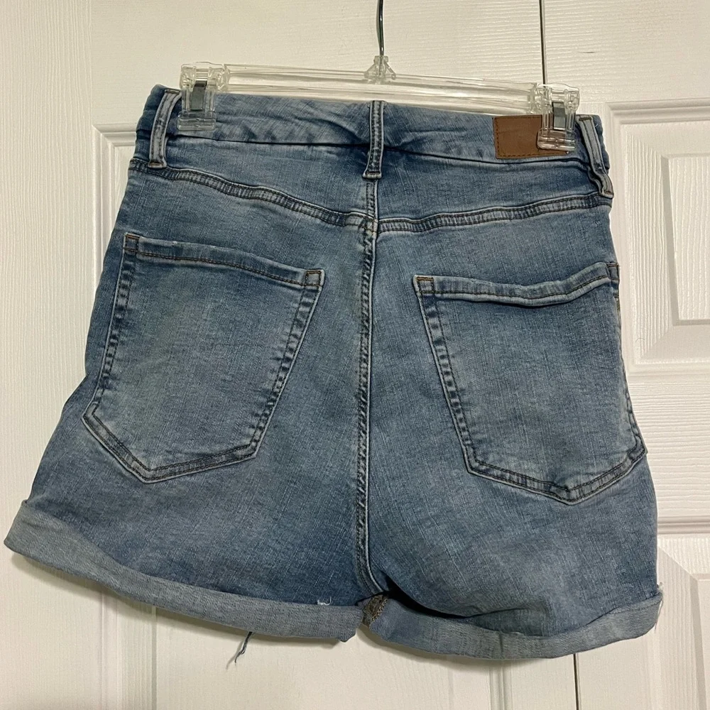 High Rise Ripped Jean Shorts - Picture 2 of 2